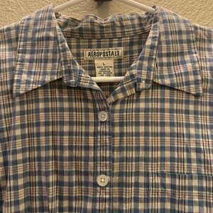Aeropostale Light Blue Plaid Women’s Shirt